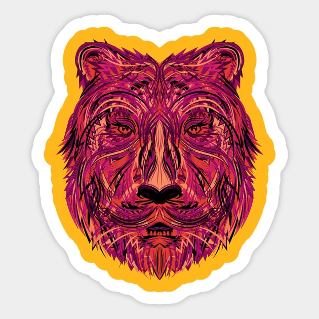 Abstract Tiger Sticker by Woah_Jonny